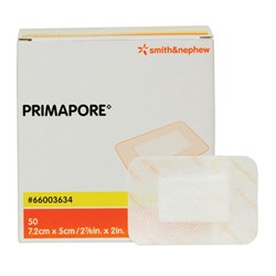 Primapore Dressing Low Adherent Pad Cloth Back 7.2 x 5cm B50