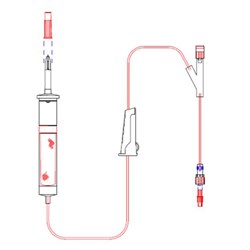 I.V. Admin Set 180cm Tuta Flex Chamber Remov Inj Site ml L/L