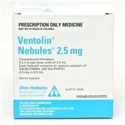 Ventolin Nebules 2.5mg 20 x 2.5ml SM