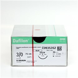 Sutures Nylon Dafilon Braun 3/0 DS 24mm 3/8 RC 75cm Blue