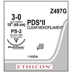 Sutures PDS II Ethicon 3/0 17.6mm 12 Z497G