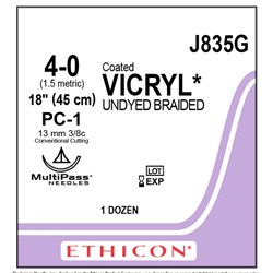 Sutures Vicryl Ethicon 4/0 PC-1 13mm 12 J835G