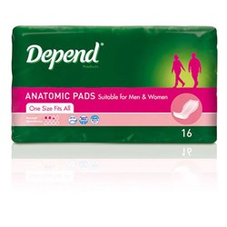 Depend Pad Anatomic Normal 16 x 4 19940