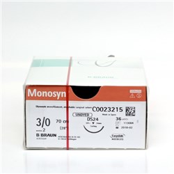 Sutures Monosyn Braun 3/0 DS 24mm 3/8 RC 70cm Undyed