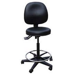 Stool Surgeons Black with Back Rest Black