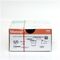 Sutures Monosyn Braun 5/0 DSMP 16mm 3/8 RC 45cm Undyed