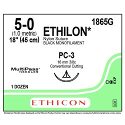 Sutures Nylon Ethilon 5/0 PC-3 45cm 1865g