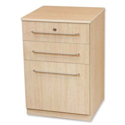 Bedside Locker 3 Drawer 1 Dump Lock Top Drawer Castors Beech