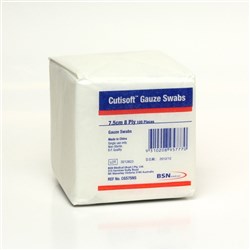 Cutisoft Plain Gauze Swabs 7.5 x 7.5cm Non Sterile P100