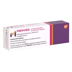 Vaccine Menveo Meningococcal (A C W-135 & Y) SM