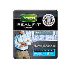 Depend Underwear Men Real Fit Medium 4 x 8  19605