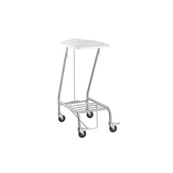 Trolley Linen S/Steel with Foot Operated Lid Single