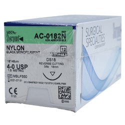 Sutures Nylon Sharpoint 4/0 18mm 12 45cm AC0182N