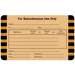 Label Subcutaneous Use 60mm x 50mm Brown (Niki & BodyGuard T)