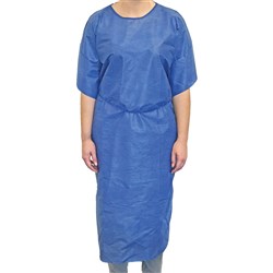 Gown Exam Premium Disp Short Sleeve Dark Blue Medium P10