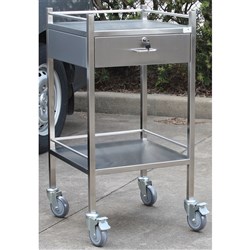 Trolley S/Steel Single Drawer 50 x 50 x 97cm with Lock 1451