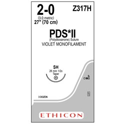 Sutures PDS II Ethicon Violet 2/0 27" Z317H  B36