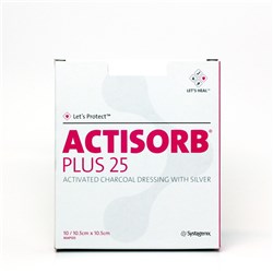 Actisorb Plus 25 Charcoal Dressing 10.5 x 10.5cm MA5 BOX10