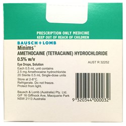 Minims Tetracaine 0.5% Eye Drops SM BOX20