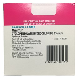 Minims Cyclopentolate HCL 1% Eye Drops SM BOX20