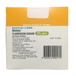 Minims Sodium Fluorescein 2% Eye Drops SM BOX20