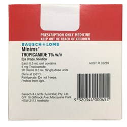Minims Tropicamide 1% Eye Drops SM BOX20