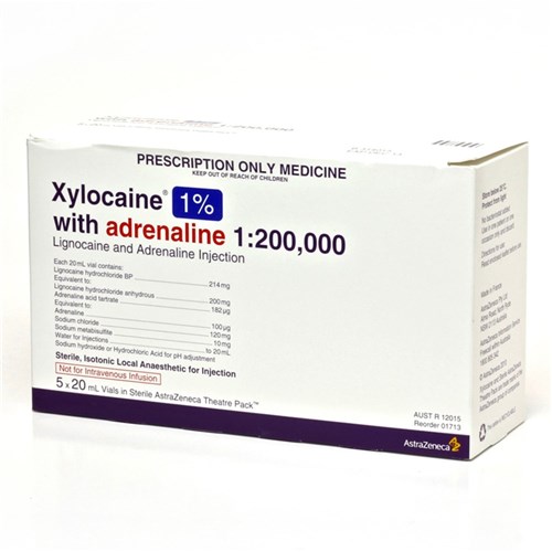 Xylocaine Adren 1% 20ml Theatre Pack SM BOX5