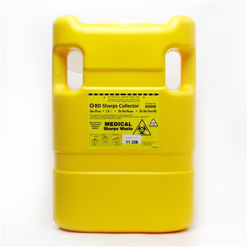 Bio-Hazard Collector B.D. Sharps 7.8 litre One Piece