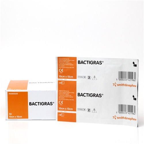 Bactigras Paraffin Dressings 10 x 10cm B50