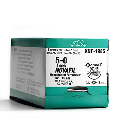 Sutures Novafil 5/0 19mm C-13 3/8 RC 45cm Blue 4420-23