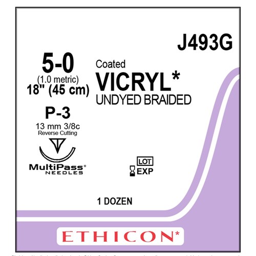 Sutures Vicryl Ethicon 5/0 12.9mm 12 J493G