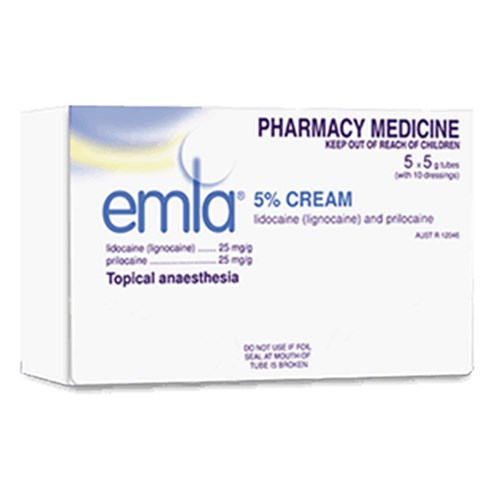 Emla Topical Cream 5% 5 x 5g with Tegaderm B5 SM