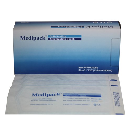 Autoclave Pouches Medipack Self-Seal 135 x 260mm