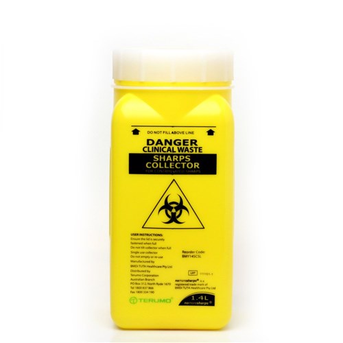 Bio-Hazard Collector Terumo Sharps Cont Screw Lid 1.4L Insul