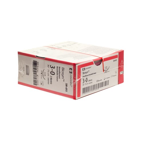 Sutures Biosyn 3/0 24mm C-14 3/8 RC 75cm Undyed SM693