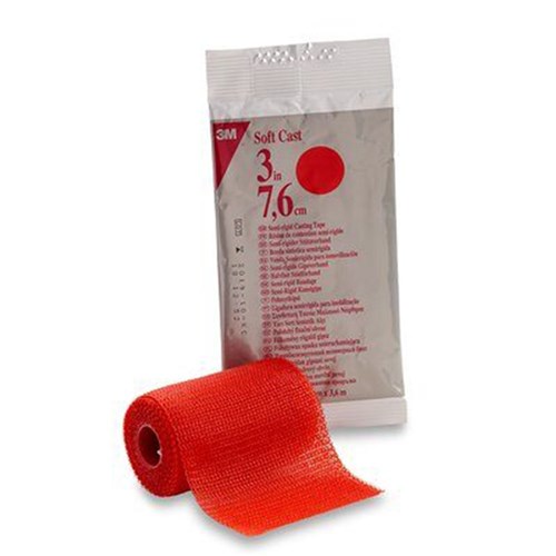 Softcast Semi-Rigid Synthetic Wrap 75mm x 3.6m Red