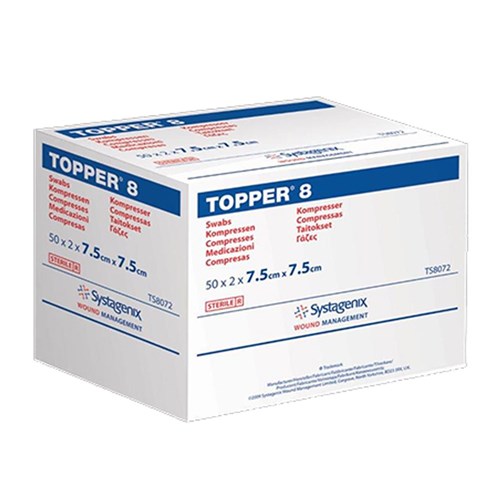 Topper 8 Non Woven Gauze 7.5 x 7.5cm Sterile (50 x 2)