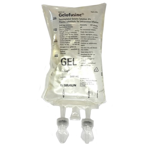 Gelofusine 500ml without Infusion Set Echo Bag