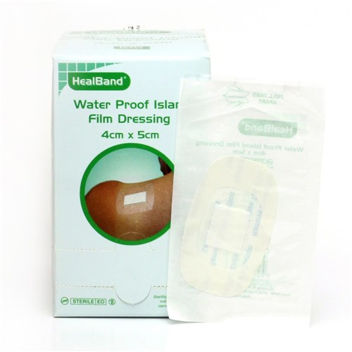 Healband Waterproof Island Film Dressing 4 x 5cm B100