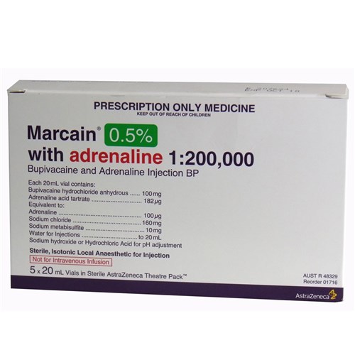 Marcain Adren 0.5% 5 x 20ml SM