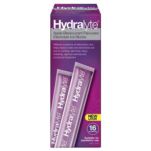Hydralyte Electrolyte FrzrPops Apple/Bl Curr 16x62.5ml BOX16