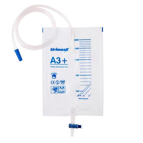 Urine Drainage Bag Bottom Outlet 120cm Tube A3 2Ltr