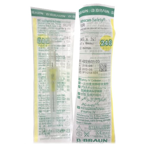 B Braun Introcan Safety Cannula 24G x 19mm