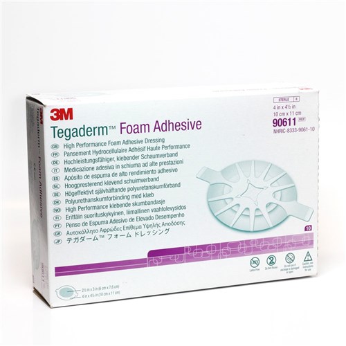 Tegaderm Foam Adhesive Dressing 10 x 11cm Oval B10