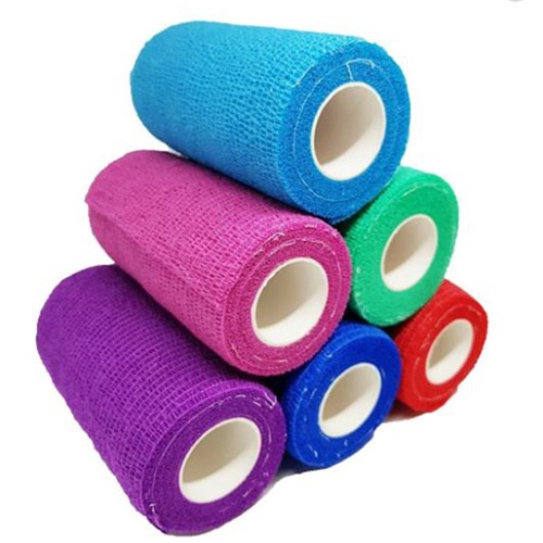 Coplus Cohesive Bandages Ass Colour Pack of 6 10cm x 3m