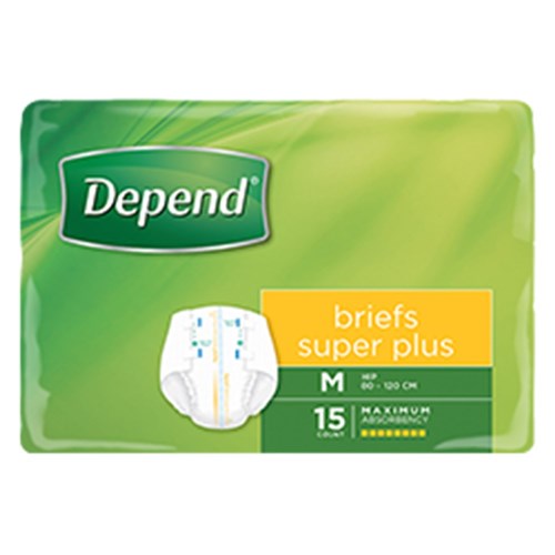 Depend Brief Super Plus Medium 15 x 3  17410