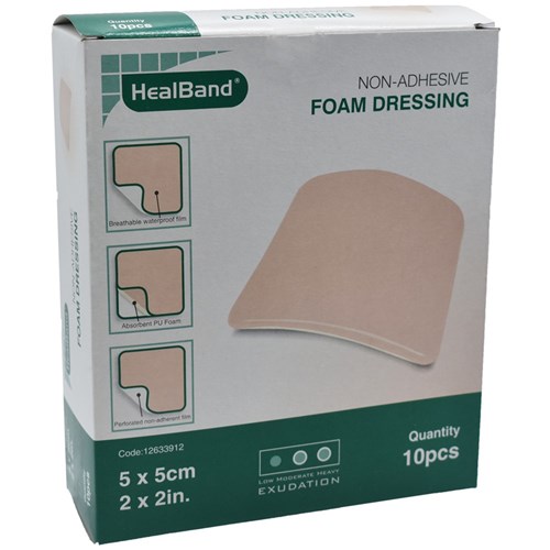 Healband Foam Dressing 5 x 5cm BOX10