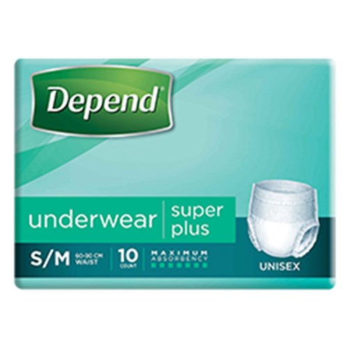 Depend Super Plus Unisex Underwear Small Medium 4 x 10 19610