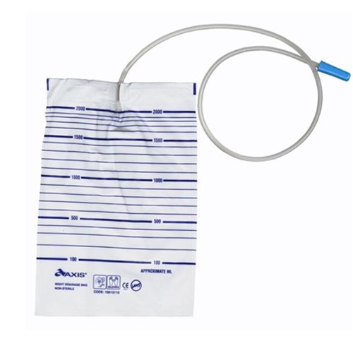 Urine Night Drainage Bag 90cm Tube No Tap 2Ltr N/S