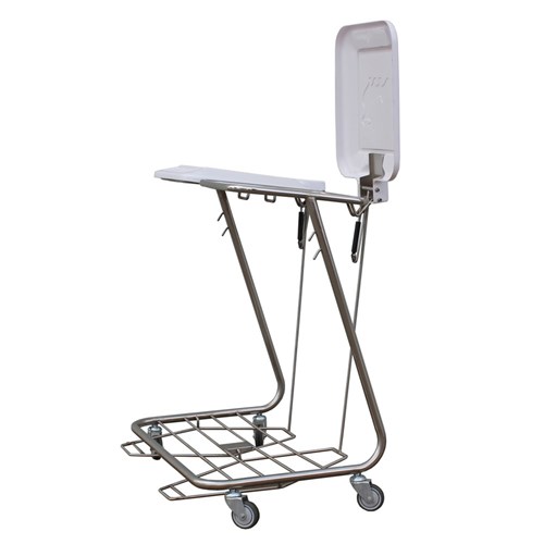 Trolley Linen S/Steel with Foot Operated Lid Double